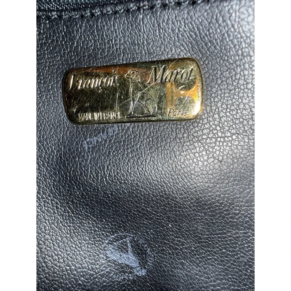Vintage‎ Francois Marot Paris Leather Clutch / Shoulder Bag envelope style black